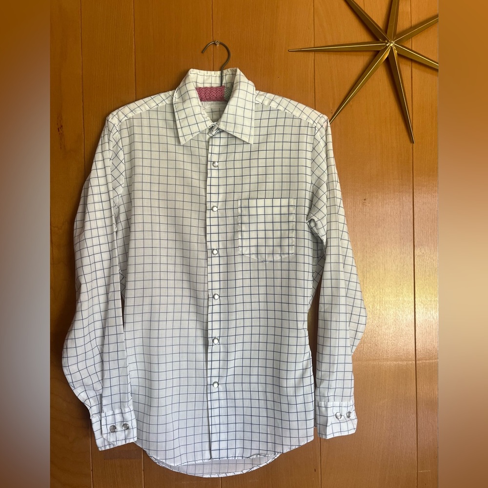 Vintage Western Long Sleeve Button Down Checker